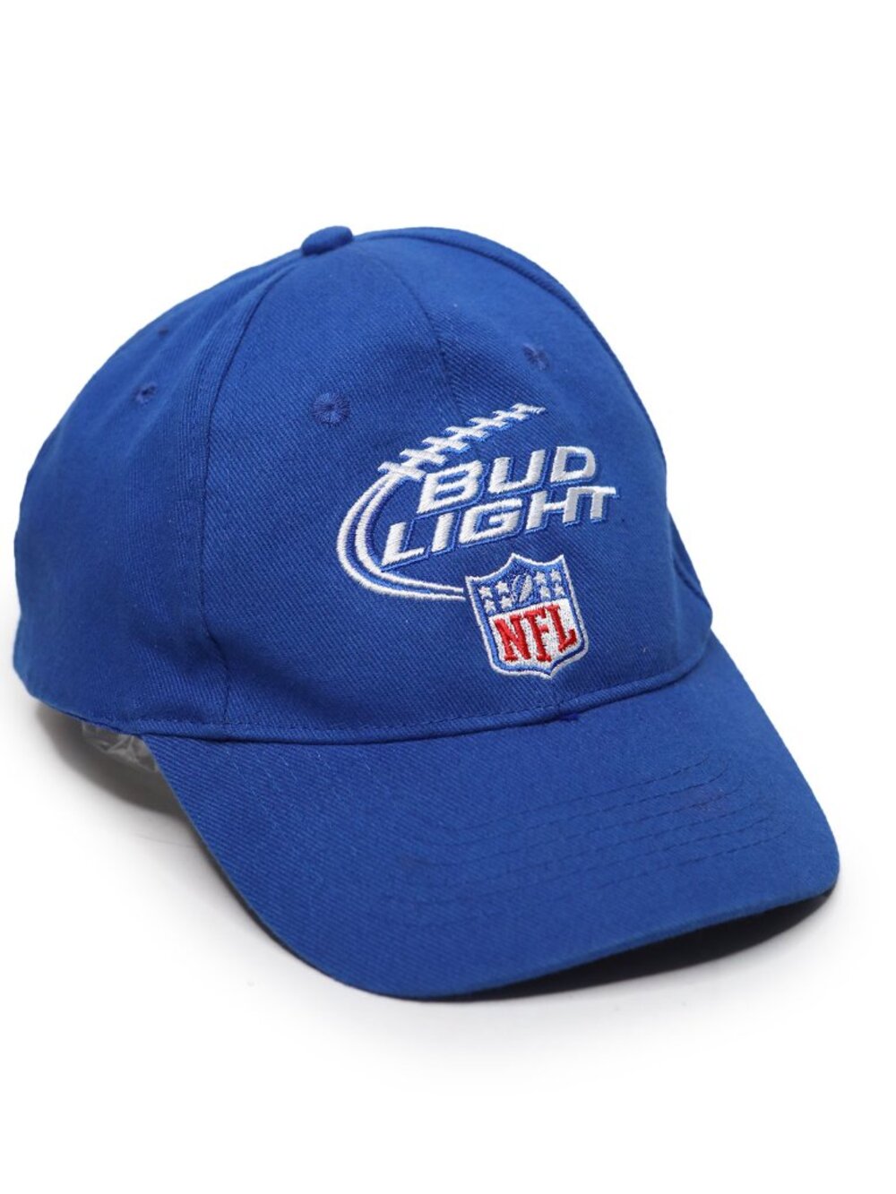 Bud Light NFL Football Embroidered Blue Stretch Fit Hat Baseball Cap